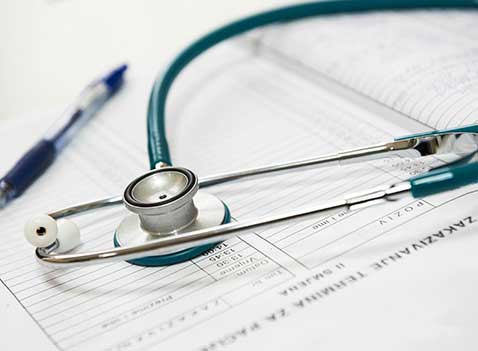 Photo of a stethoscope, signifying doctor's office space.